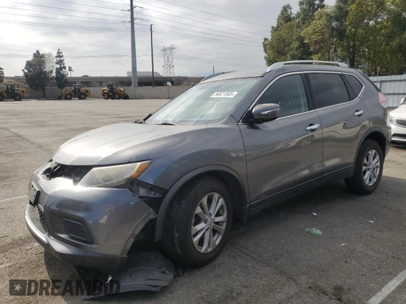 2015 Nissan Rogue SV with VIN KNMAT2MT4FP562897, listed as a Copart auction lot 54521565 with 38,682 mi miles and Salvage Title. Bid and sale history available at carsss.com. Image 1.