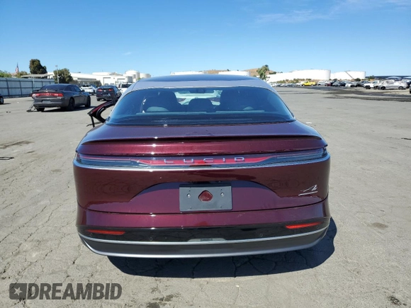 2023 Lucid Air Grand Touring z VIN 50EA1GBA1PA009192, wystawiony jako Copart lot #68173714 z przebiegiem 6 021 mil mil oraz Szkoda całkowita • Salvage title. Historia ofert i sprzedaży dostępna na DreamBid. Obrazek 6.