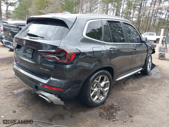 2023 BMW X3 xDrive30i with VIN 5UX53DP06P9R49468, listed as a IAAI auction lot 41716274 with 24 mi miles. Bid and sale history available at carsss.com. Image 4.