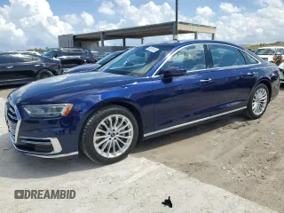 2021 Audi A8 with VIN WAU8DAF8XMN027495, listed as a Copart auction lot 50395145 with 19,508 mi miles and Salvage Title. Bid and sale history available at carsss.com. Image 1.