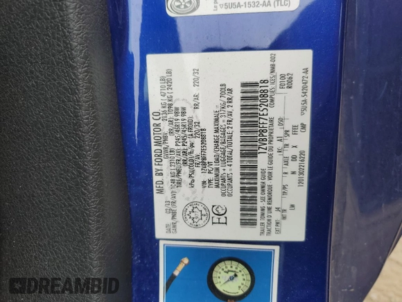 2014 Ford Mustang GT with VIN 1ZVBP8FF7E5208818, listed as a Copart auction lot 53796235 with 65,058 mi miles and Salvage title. Bid and sale history available at DreamBid. Image 13.