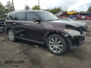 2013 Infiniti QX56 with VIN JN8AZ2NE2D9040676, listed as a Copart auction lot 71395084 with 163,769 mi miles and Salvage Title. Bid and sale history available at carsss.com. Image 4.