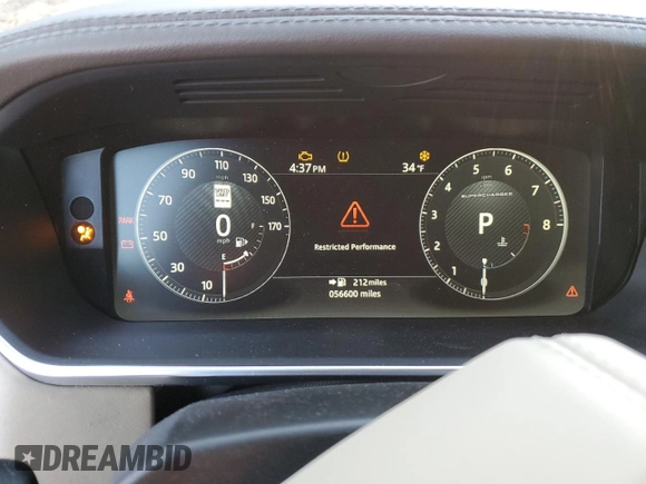 2017 Land Rover Range Rover with VIN SALGS5FE7HA328474, listed as a Copart auction lot 45054175 with 56,600 mi miles and Salvage title. Bid and sale history available at DreamBid. Image 9.