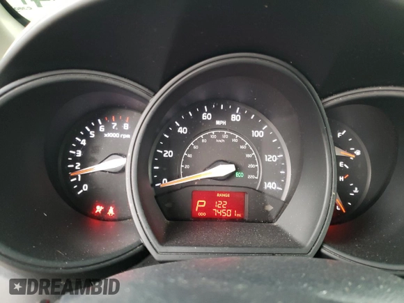 2015 Kia Rio LX with VIN KNADM4A36F6461146, listed as a Copart auction lot 54969204 with 74,501 mi miles and Salvage Title. Bid and sale history available at carsss.com. Image 9.