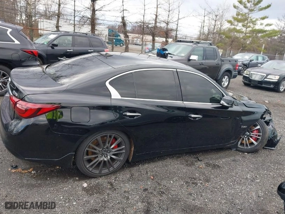 2018 Infiniti Q50 RED SPORT 400 with VIN JN1FV7AR4JM481806, listed as a IAAI auction lot 40968949 with 80,924 mi miles. Bid and sale history available at carsss.com. Image 13.