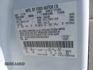 2011 Ford Escape XLT с VIN 1FMCU9DG7BKB04484, выставлен на аукционе IAAI как лот 42644034 с пробегом 193 578 миль миль и . История ставок и продаж доступна на DreamBid. Изображение 9.