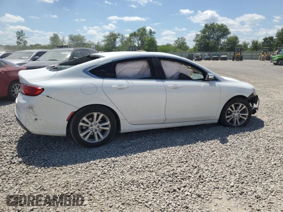 2015 Chrysler 200 Limited with VIN 1C3CCCABXFN657152, listed as a Copart auction lot 63248745 with Not provided miles and Salvage title. Bid and sale history available at DreamBid. Image 3.