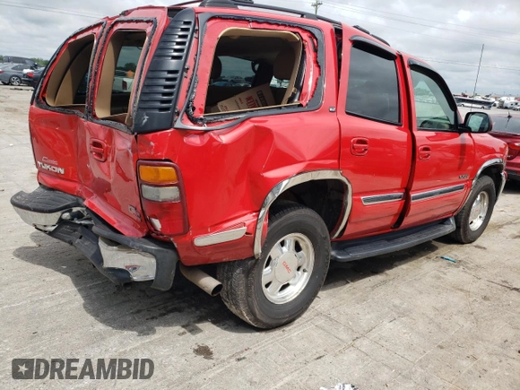 2000 GMC Yukon SLT with VIN 1GKEK13T6YJ107091, listed as a Copart auction lot 60345384 with 153,598 mi miles and Salvage Title. Bid and sale history available at carsss.com. Image 3.