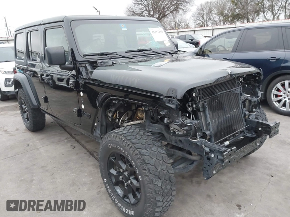 2021 Jeep Wrangler Unlimited Sport S with VIN 1C4HJXDG1MW856944, listed as a IAAI auction lot 41397210 with 39,471 mi miles. Bid and sale history available at carsss.com. Image 1.