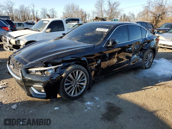 2018 Infiniti Q50 3.0t LUXE with VIN JN1EV7AR9JM432127, listed as a Copart auction lot 87261304 with Not Provided miles and Salvage Title. Bid and sale history available at carsss.com. Image 1.