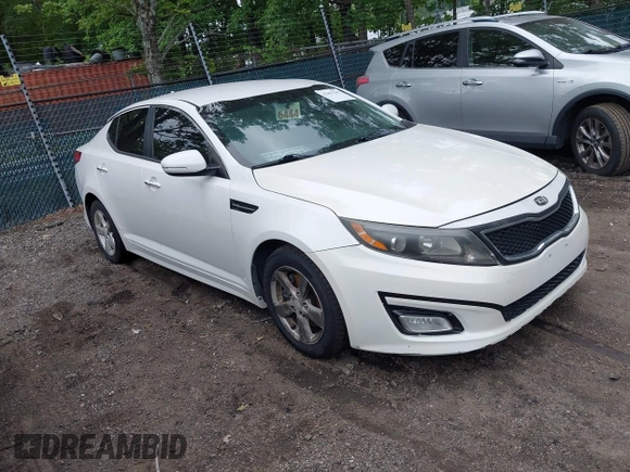 2015 Kia Optima LX with VIN KNAGM4A7XF5599309, listed as a IAAI auction lot 42493215 with 143,703 mi miles and . Bid and sale history available at DreamBid. Image 1.
