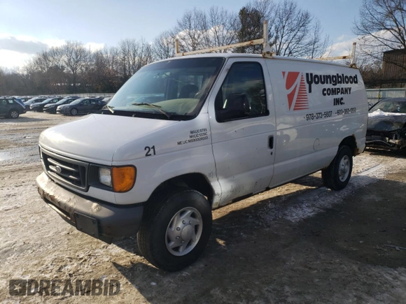 2007 Ford Econoline Cargo Commercial with VIN 1FTNE24W07DA41331, listed as a Copart auction lot 42736005 with 258,069 mi miles and Clean title. Bid and sale history available at DreamBid. Image 1.