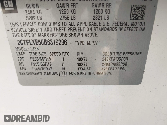 2011 GMC Terrain SLT-2 with VIN 2CTFLXE50B6319296, listed as a IAAI auction lot 41358871 with 159,511 mi miles. Bid and sale history available at carsss.com. Image 9.