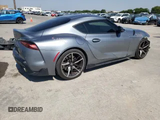 2021 Toyota GR Supra 3.0 with VIN WZ1DB0C01MW038946, listed as a Copart auction lot 63169054 with 46,321 mi miles and Salvage Title. Bid and sale history available at carsss.com. Image 3.