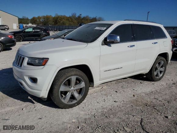 2014 Jeep Grand Cherokee Overland with VIN 1C4RJFCT5EC209981, listed as a Copart auction lot 77758524 with 156,270 mi miles and Salvage Title. Bid and sale history available at carsss.com. Image 1.