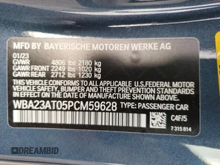 2023 BMW 4 Series 430i with VIN WBA23AT05PCM59628, listed as a Copart auction lot 78286804 with 28,939 mi miles and Salvage Title. Bid and sale history available at carsss.com. Image 13.