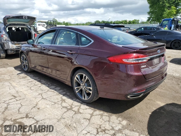 2017 Ford Fusion Titanium with VIN 3FA6P0D95HR208813, listed as a Copart auction lot 60832915 with 62,920 mi miles and Salvage title. Bid and sale history available at DreamBid. Image 2.