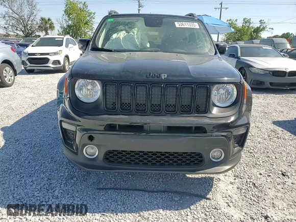 2020 Jeep Renegade Altitude with VIN ZACNJABB1LPL87001, listed as a Copart auction lot 53611335 with 78,145 mi miles and Non Repairable. Bid and sale history available at carsss.com. Image 12.