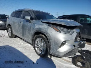 2023 Toyota Highlander Hybrid Limited with VIN 5TDXBRCH2PS133610, listed as a Copart auction lot 45696215 with 56,166 mi miles and Salvage title. Bid and sale history available at DreamBid. Image 4.