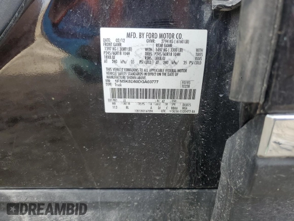 2013 Ford Explorer XLT with VIN 1FM5K8D80DGA03777, listed as a Copart auction lot 51846485 with 166,859 mi miles and Salvage Title. Bid and sale history available at carsss.com. Image 14.