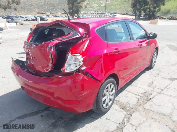 2014 Hyundai Accent GS with VIN KMHCT5AE9EU174866, listed as a IAAI auction lot 41948180 with 117,985 mi miles. Bid and sale history available at carsss.com. Image 4.