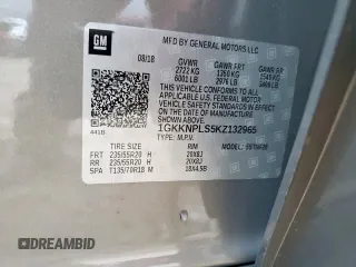2019 GMC Acadia Denali with VIN 1GKKNPLS5KZ132965, listed as a Copart auction lot 59045305 with 51,815 mi miles and Salvage title. Bid and sale history available at DreamBid. Image 14.