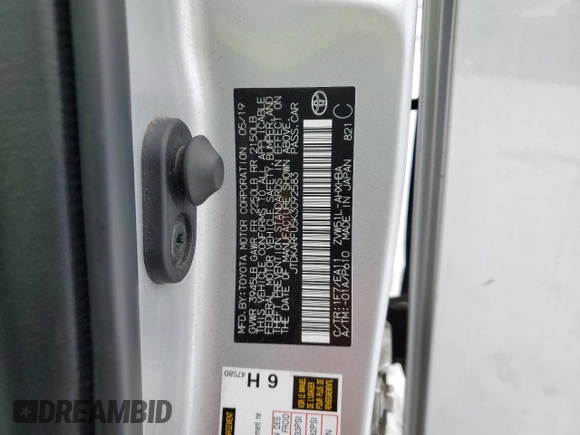 2019 Toyota Prius L Eco with VIN JTDKARFU5K3092583, listed as a Copart auction lot 46507135 with 71,690 mi miles and Salvage Title. Bid and sale history available at carsss.com. Image 13.