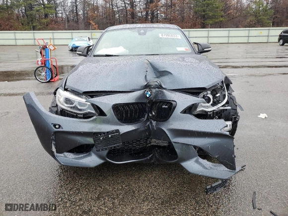 2016 BMW M2 with VIN WBS1H9C57GV785969, listed as a Copart auction lot 81995033 with 53,184 mi miles. Bid and sale history available at carsss.com. Image 5.