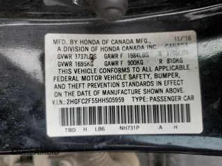 2017 Honda Civic LX with VIN 2HGFC2F55HH505959, listed as a Copart auction lot 48547025 with 185,840 mi miles and Clean Title. Bid and sale history available at DreamBid. Image 12.