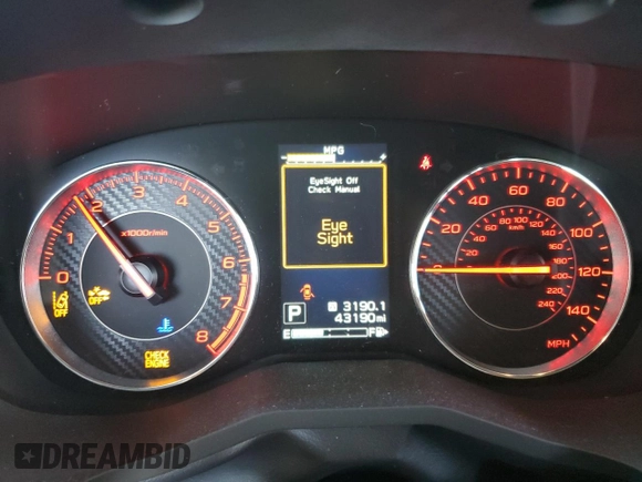2019 Subaru Impreza Special Sports with VIN 4S3GKAM60K3609183, listed as a Copart auction lot 65470445 with 43,190 mi miles and Salvage title. Bid and sale history available at DreamBid. Image 9.
