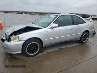 2000 Honda Civic EX with VIN 1HGEJ8242YL039587, listed as a Copart auction lot 44506285 with 215,474 mi miles and Salvage Title. Bid and sale history available at carsss.com. Image 1.