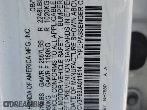 2018 Honda Accord Touring z VIN 1HGCV3F93JA011514, wystawiony jako Copart lot #51708765 z przebiegiem 101 202 mil mil oraz Szkoda całkowita • Salvage title. Historia ofert i sprzedaży dostępna na DreamBid. Obrazek 13.