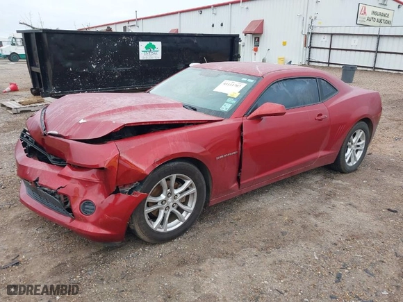 2015 Chevrolet Camaro LS with VIN 2G1FB1E35F9144762, listed as a IAAI auction lot 41111707 with 188834 miles. Bid and sale history available at carsss.com. Image 2.