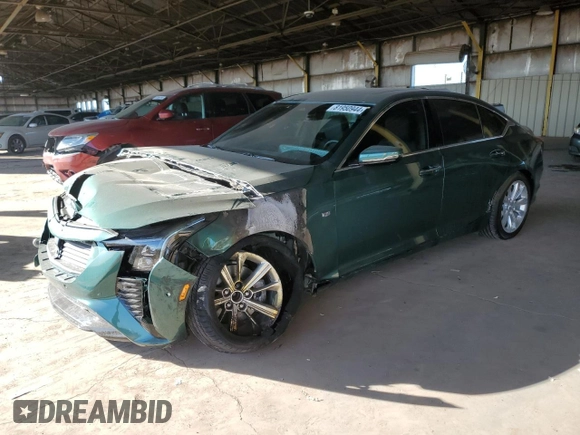 2025 Cadillac CT5 Premium Luxury with VIN 1G6DN5RK9S0106523, listed as a Copart auction lot 81950944 with 158 mi miles and Salvage title. Bid and sale history available at DreamBid. Image 1.