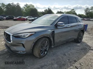 2019 Infiniti QX50 Luxe z VIN 3PCAJ5M38KF128199, wystawiony jako Copart lot #56587525 z przebiegiem 58 392 mil mil oraz Szkoda całkowita • Salvage title. Historia ofert i sprzedaży dostępna na DreamBid. Obrazek 1.