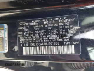 2017 Hyundai Tucson SE with VIN KM8J33A47HU401866, listed as a Copart auction lot 49777715 with 103,316 mi miles and Salvage Title. Bid and sale history available at DreamBid. Image 16.