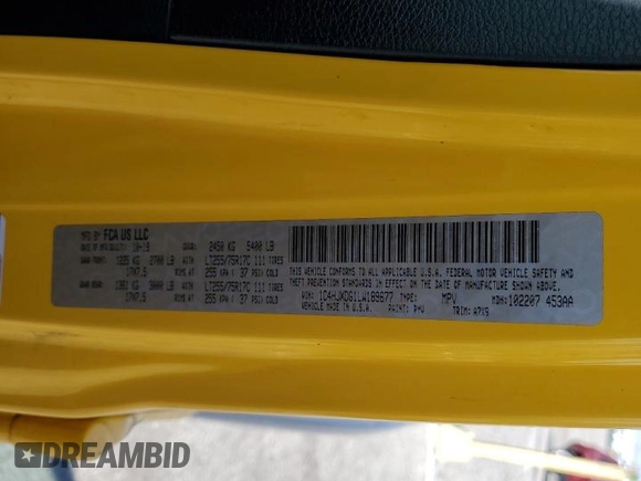 2020 Jeep Wrangler Unlimited Sport S с VIN 1C4HJXDG1LW189677, выставлен на аукционе Copart как лот 62716145 с пробегом 69 624 миль миль и Списание • Salvage title. История ставок и продаж доступна на DreamBid. Изображение 13.
