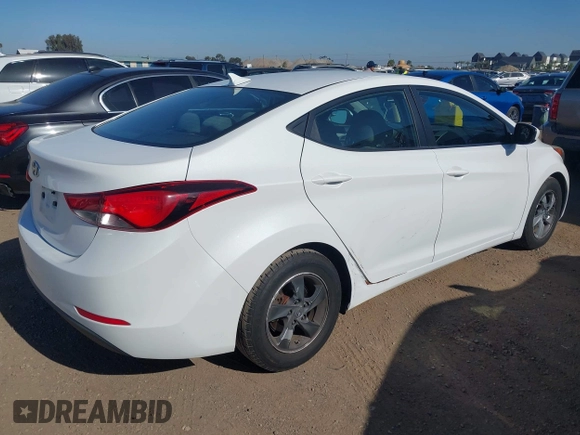 2015 Hyundai Elantra SE z VIN 5NPDH4AE8FH651884, wystawiony jako IAAI lot #42328121 z przebiegiem 128 520 mil mil oraz . Historia ofert i sprzedaży dostępna na DreamBid. Obrazek 4.