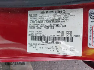 2010 Ford Fusion SEL with VIN 3FAHP0JA6AR231093, listed as a IAAI auction lot 42083182 with 280,939 mi miles. Bid and sale history available at carsss.com. Image 9.