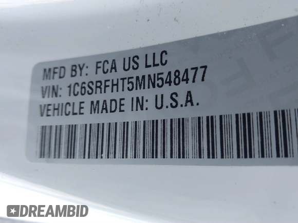 2021 Ram 1500 Limited with VIN 1C6SRFHT5MN548477, listed as a IAAI auction lot 41644894 with 51,429 mi miles and . Bid and sale history available at DreamBid. Image 9.
