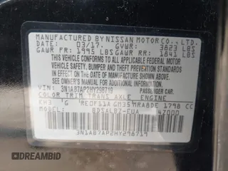 2017 Nissan Sentra S with VIN 3N1AB7AP2HY298719, listed as a IAAI auction lot 42468735 with 101,831 mi miles and . Bid and sale history available at DreamBid. Image 9.