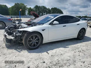2021 Tesla Model S Long Range with VIN 5YJSA1E52MF443953, listed as a Copart auction lot 59838715 with 54,643 mi miles and Salvage title. Bid and sale history available at DreamBid. Image 1.