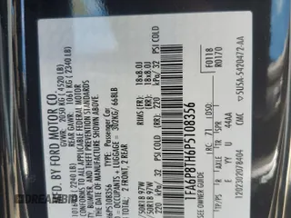 2023 Ford Mustang EcoBoost z VIN 1FA6P8TH6P5108356, wystawiony jako Copart lot #55963005 z przebiegiem 49 336 mil mil oraz Szkoda całkowita • Salvage title. Historia ofert i sprzedaży dostępna na DreamBid. Obrazek 12.