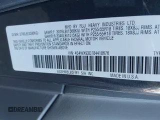 2008 Subaru Tribeca Limited z VIN 4S4WX93D784418676, wystawiony jako IAAI lot #41425784 z przebiegiem 152 273 mil mil oraz . Historia ofert i sprzedaży dostępna na DreamBid. Obrazek 9.