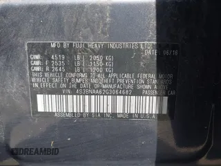 2016 Subaru Legacy 2.5i z VIN 4S3BNAA62G3064682, wystawiony jako IAAI lot #41966493 z przebiegiem 159 055 mil mil oraz . Historia ofert i sprzedaży dostępna na DreamBid. Obrazek 9.