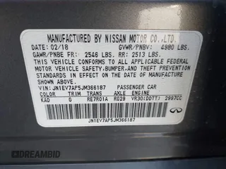 2018 Infiniti Q50 Sport with VIN JN1EV7AP5JM366187, listed as a IAAI auction lot 40753223 with 104,765 mi miles and . Bid and sale history available at carsss.com. Image 9.