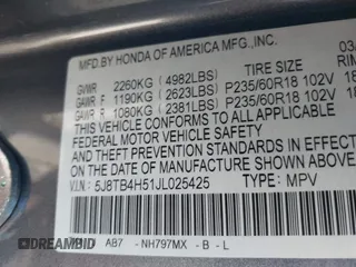 2018 Acura RDX w/Technology Pkg with VIN 5J8TB4H51JL025425, listed as a IAAI auction lot 41587350 with 114,212 mi miles. Bid and sale history available at carsss.com. Image 9.