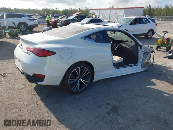 2020 Infiniti Q60 Luxe with VIN JN1EV7EK2LM340471, listed as a IAAI auction lot 42452406 with Not provided miles and . Bid and sale history available at DreamBid. Image 4.
