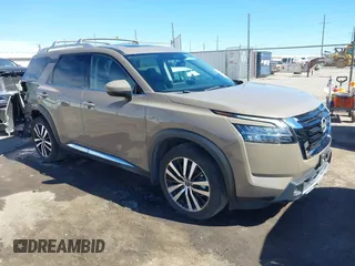2024 Nissan Pathfinder Platinum with VIN 5N1DR3DG8RC218498, listed as a IAAI auction lot 41646908 with 7,361 mi miles. Bid and sale history available at carsss.com. Image 1.