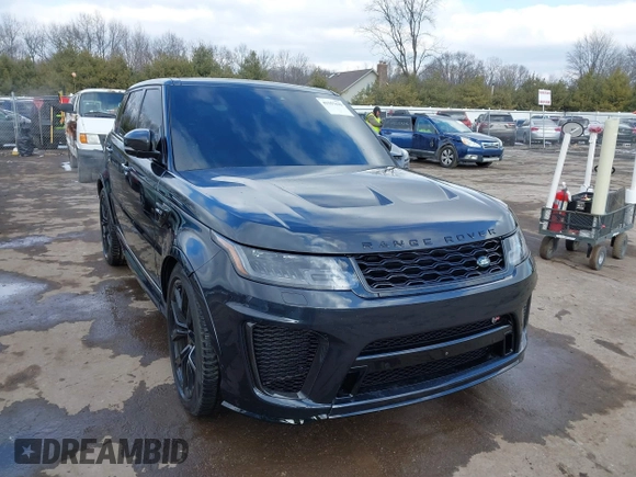 2019 Land Rover Range Rover Sport SVR with VIN SALWZ2SE6KA845929, listed as a IAAI auction lot 41557635 with 77,622 mi miles and . Bid and sale history available at DreamBid. Image 1.